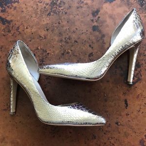 Joe’s Jeans Rose gold metallic heels